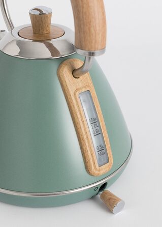 Retro Electric Kettle - Cream White - 1L Capacity, Fast Boil, Auto Shutoff, Anti-Scale Filter, Water Level Indicator