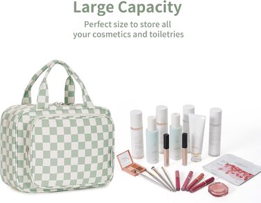 Косметичка для жінок Narwey з петлею для підвішування, велика, органайзер для косметики, сітка м'ятного кольору (середній)