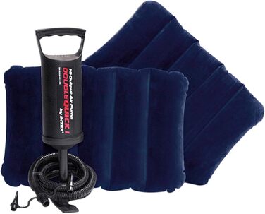 Надувний матрац Intex 64765, кольоровий, 203 x 152 x 25 см (комплект з подушкою)