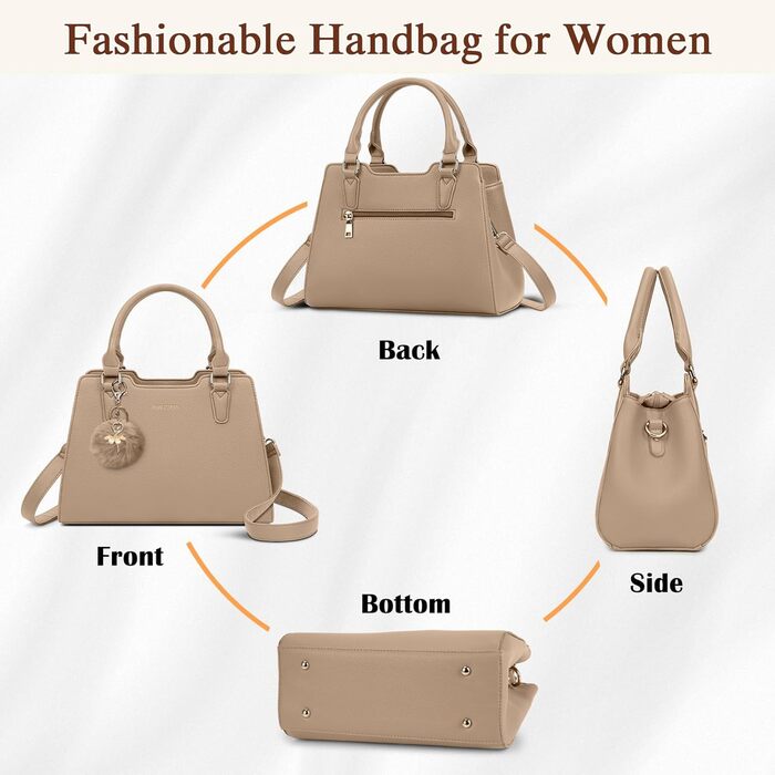 Жіноча сумка-тоут IGOLUMON середнього розміру зі шкіри, сумка через плече, хакі