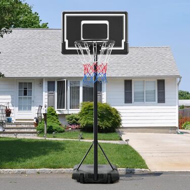Yaheetech Adjustable Height Mobile Basketball Hoop Stand with Wheels - Indoor/Outdoor Basketball System