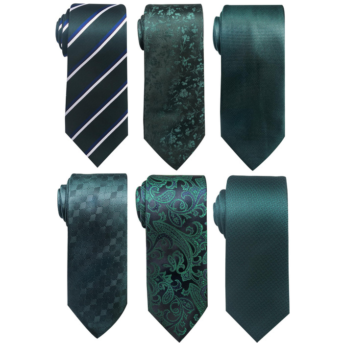 Набір краваток для чоловіків, ткані, жакард, 6 шт. (зелені)