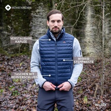 Чоловіча гірська жилетка Höhenhorn Dolden Hybrid - спортивна степна куртка, темно-синього кольору