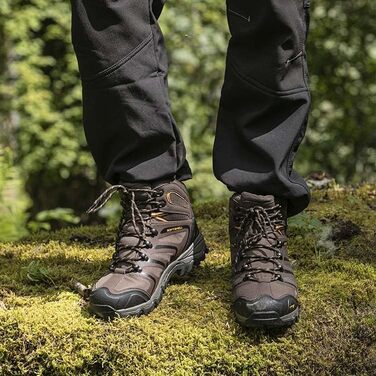 Чоловічі туристичні черевики NORTIV 8: водонепроникні трекінгові черевики для хайкінгу та альпінізму, колір: коричневий/чорний, розмір EU 42