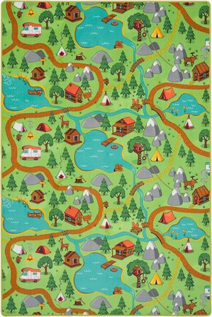 Дитячий килим Snapstyle для ігор, 200x300 см, прямокутний, з малюнком дороги, міцний та простий у догляді для дитячої кімнати та кемпінгу