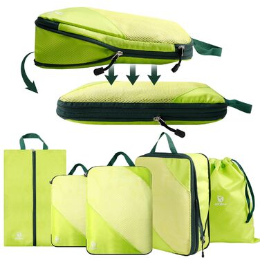 Набір органайзерів для валізи AiQInu: 5 шт. з компресією, для подорожей, з мішечком для взуття та білизни