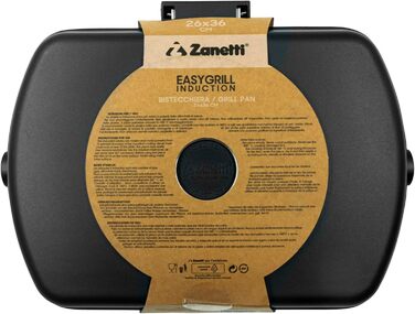 Zanetti Гриль-сковорода з алюмінію під тиском, 26x36 см, з індукційним нагрівом та складаною ручкою