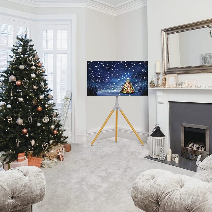 Підставка для телевізора на штативі, 114.3–165.1 см (45–65 дюймів), LED/LCD/OLED, поворотна 180°, сірий