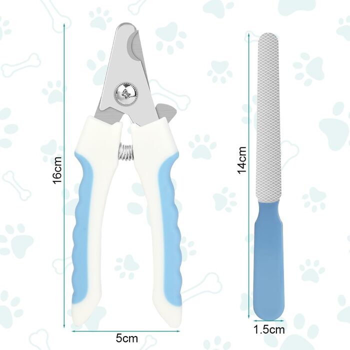 Електричний точило для собачих кігтів Aomig Krallenschleifer 6 шт. з LED-дисплеєм та 2 швидкостями. Підходить для собак та котів. Чорний та білий (A) / Синій та білий (B).