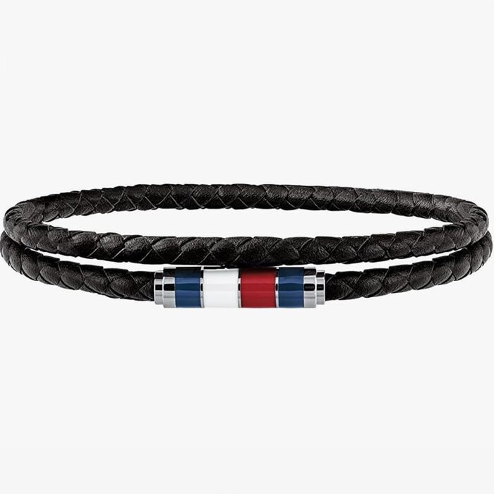 Браслет шкіряний чоловічий Tommy Hilfiger плетене чорний, синій або коричневий (коричнево-чорний)
