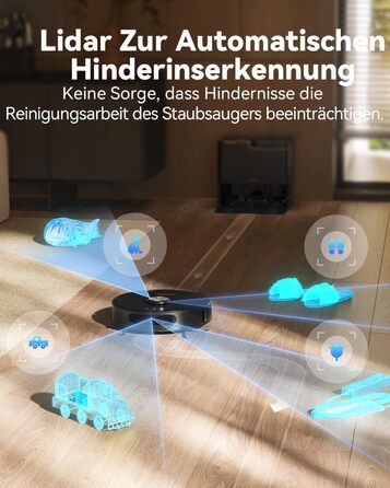 Робот-пилосос Tesvor S8MAX 3-в-1 з функцією миття, 8000Pa, LiDAR-навігація, 240 хв роботи, керування через додаток/Alexa, самостійна станція очищення 2.5л для великих приміщень з тваринами (X8 Ultra)