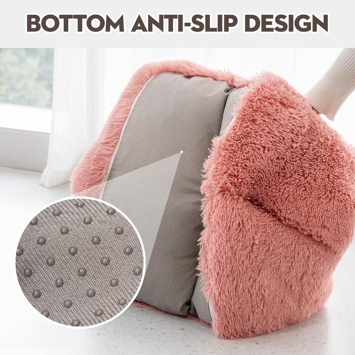 MEWOOFUN Stylish Cat Bed Cat Sofa Fluffy - 76x45cm Large Cat Bed Plush Cat Couch for Small Dogs and Cats Removable and Washable (pink)