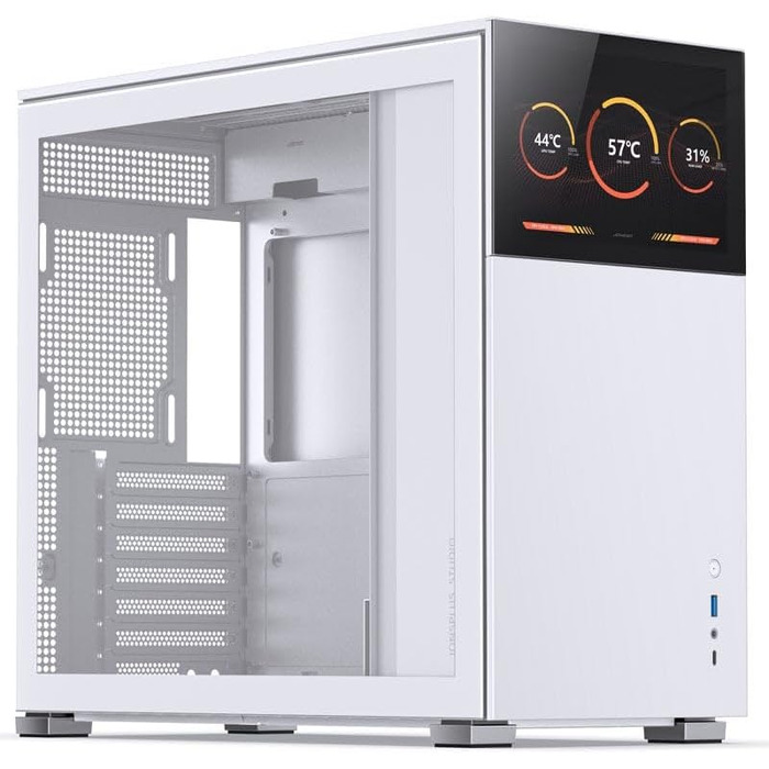 Корпус для ПК Jonsbo D41 Screen ATX, загартоване скло, білий