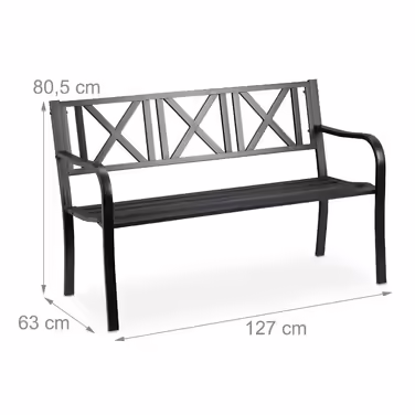 Relaxdays Metal Garden Bench