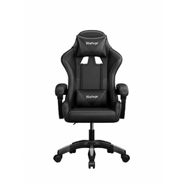 Ігрове крісло Gaming-Sessel для офісу та геймерів, з динамічною підтримкою попереку, регулюванням висоти та підлокітників, обертання на 360°, м'яка оббивка, чорне