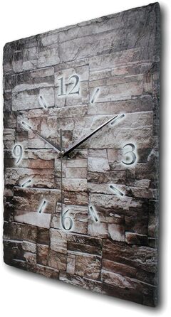 Designer wall clock made of stone (ceramic), size approximately 35x25cm, with a whisper-quiet movement (stone-masonry, quiet quartz movement)