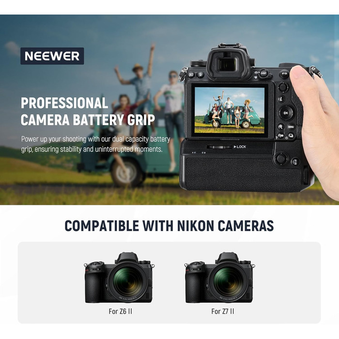 Акумуляторний руків'я Neewer MB-N11 для Nikon Z6 II та Z7 II з 2 акумуляторами EN-EL15c 2400mAh та USB-зарядним пристроєм