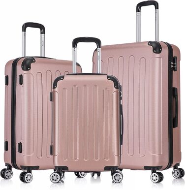 Чемодан Flexot® F-2045, 3-кількісний набір, ручна поклажа, рожеве золото