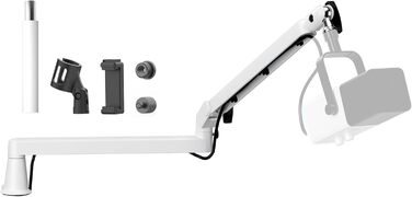 Мікрофонний важіль низькопрофільний з подовженням 15 см, регульований металевий важіль, кабель-менеджмент, для подкастів, стрімінгу, геймінгу