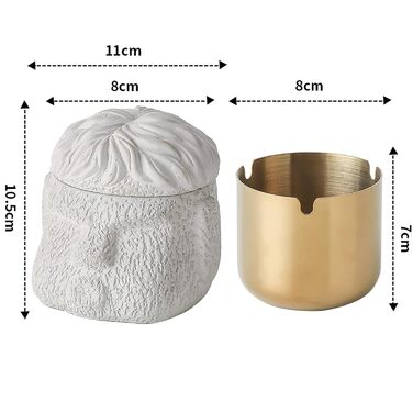 Відро для сміття на вулицю та балкон, герметичне, як стильний декор. Підходить для бетону та нержавіючої сталі. (Чорний) (Білий - С, L)