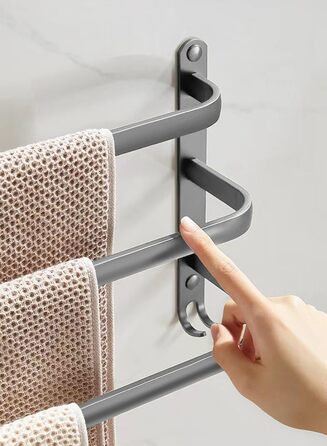 Тримач для рушників, гачок для рушників, аксесуари для ванної кімнати, чорний, 80 см