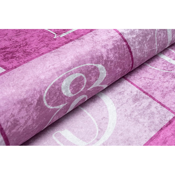Дитячий килим TAPISO Emma, рожевий, 140x200 см, з антиковзким покриттям, принт, ÖKO-TEX, машинне прання 30°C