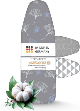 Накладка на прасувальне дошку 140x40 см, відбиття тепла, гумка, OEKOTEX100, 5 розмірів, для парогенератора та праски, XL Ginkgo