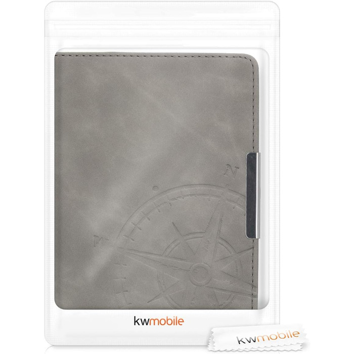 Чохол kwmobile для Tolino Vision 1/2/3/4 HD - з штучної шкіри, Kompass Vintage Grey