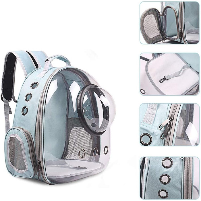 Рюкзак-переноска для котів та собак, рюкзак для тварин, рюкзак-капсула для маленьких котів, цуценят, собак, кроликів, схвалений авіакомпаніями, з вентиляцією, білий