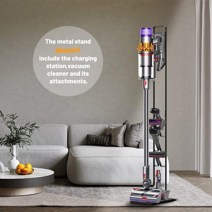 Підставка для пилососів Dyson Gen5 V15s, V15, V12 Slim, V11, V10, V8, V7, V6 - без свердління, на коліщатках, чорна