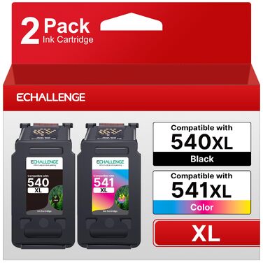 Комплект картриджів ECHALLENGE PG-540 XL та CL-541 XL для принтерів Canon PIXMA MG3650, MG3600, MG4250, MX475, MX375, MX535, MG3150, MG3500 (чорний та кольоровий)