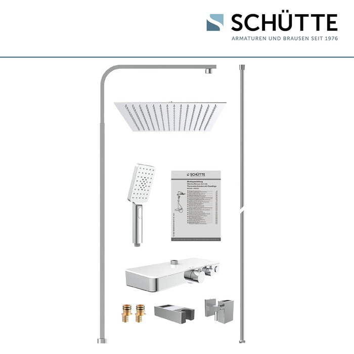 SCHÜTTE Hand Shower SAMOA RAIN | Jet Stream Technology | Showerhead with over 300 nozzles | 3 adjustable spray patterns | Anti-limescale showerhead for the shower | White (Chrome/White)