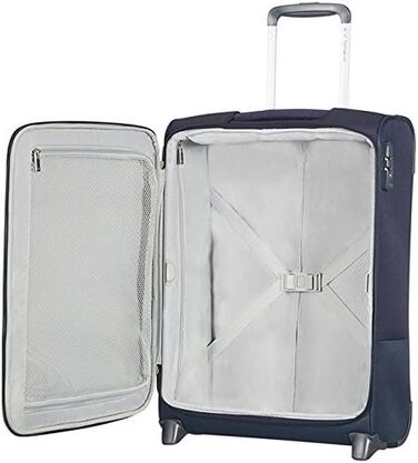Валіза Samsonite Base Boost Spinner M, розширювана, 66 см, 67,5/73,5 л, чорна/синя, дорожня валіза на колесах