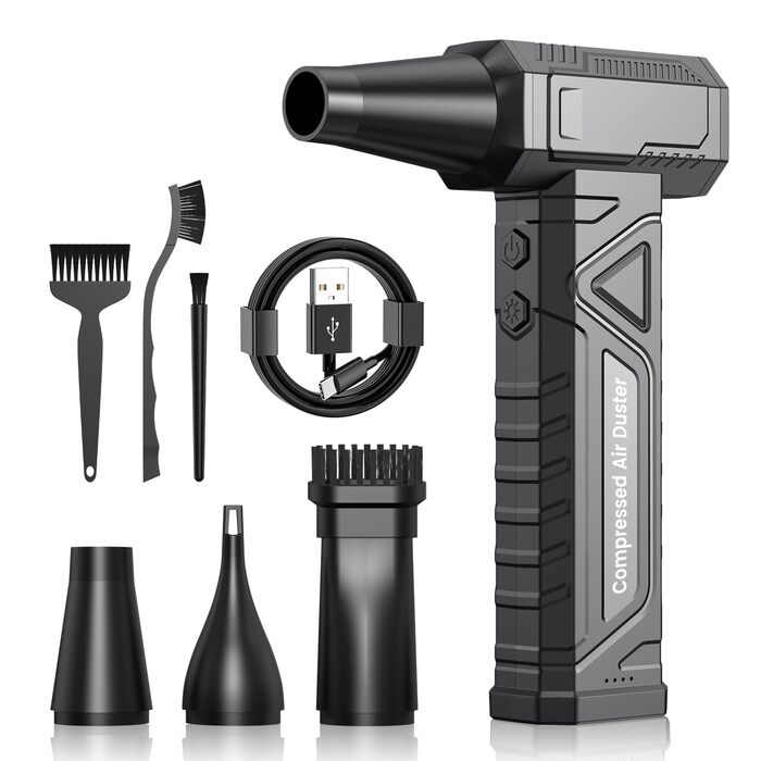 Електричний пилодув для ПК та приміщень - Air Duster 200000 RPM, 4-рівні, акумуляторний, чорний