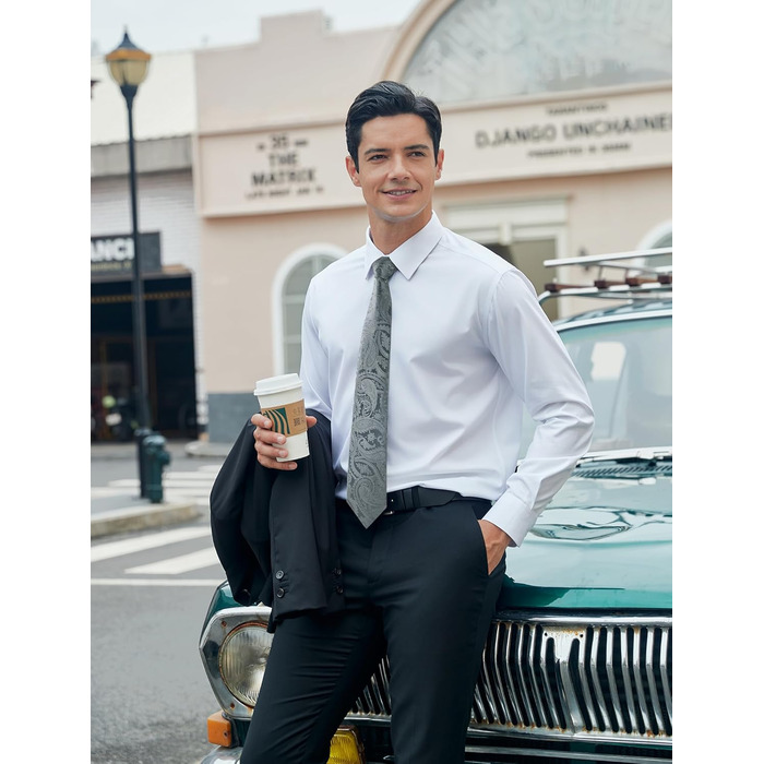 HISDERN Комплект краваток для чоловіків (3 шт.) Класичні краватки та нагрудні хустинки з шовку для весілля, свята. Розмір універсальний