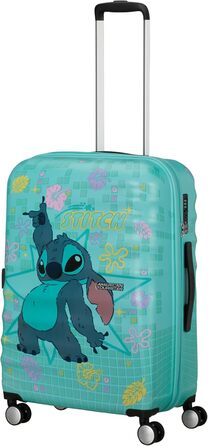 Чемодан American Tourister Wavebreaker Disney FL Spinner L, 77 см, 96 л, коліщата, матова поверхня, Disney Stitch Flower