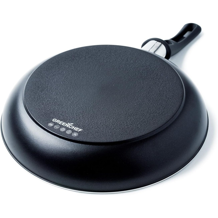 GreenChef Diamond Soft Grip Non-Stick Coating, 30cm, PFAS-free, Induction, Dishwasher Safe, Black 30cm (Frying Pan, 20cm Frying Pan)