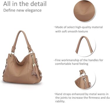 Сумка жіноча Nicole & Doris великої місткості, шкіряна сумка-шопер, хакі. Дизайнерська сумка через плече з китицею