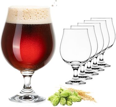 Набір пивних келихів PLATINUX Bierpokale 6 шт, 500 мл (макс. 660 мл) з кришталевого скла для пива, тюльпани
