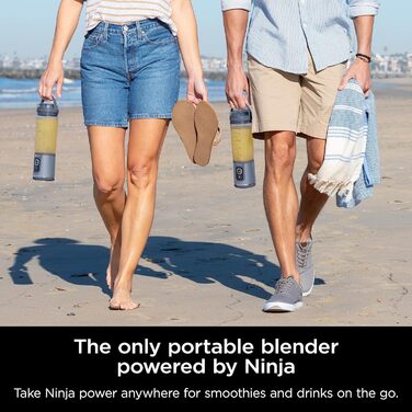 Ninja BC151WH Blast Portable Blender, cordless, 530 ml container, personal blender for shakes and smoothies, BPA-free, leak-proof lid and drinking spout, USB-C rechargeable, dishwasher-safe White/Opulent Garden
