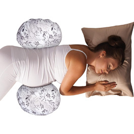 Подушка для вагітних Boppy Side Sleeper, сіра з листям