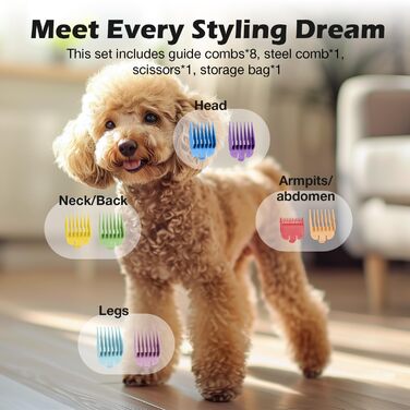 Професійна машинка для стрижки собак, 2 швидкості, ергономічний дизайн, для собак та котів, для густого, довгого та кучерявого хутра (зелена)