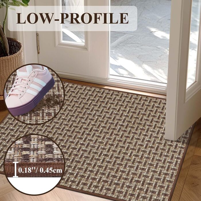 Килимок для дому 41x61 см, антиковзаюча підлога, для входу, коричневий