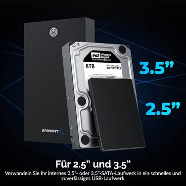 Корпус для жорсткого диска/док-станція Sabrent для 2.5' та 3.5' SATA HDD/SSD – USB 3.0, 5 Gbps, без інструментів, LED, Plug & Play (EC-KSL3)