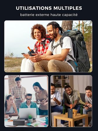 Power Bank 80000mAh з LED дисплеєм: Швидка зарядка PD 30W та QC 3.0, 5 виходів USB, 2 входи, для iPhone, кемпінгу та активного відпочинку