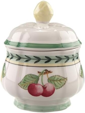 Villeroy & Boch French Garden Fleurence Sugar Bowl, Premium Porcelain, White/Colorful 10-2281-0930 0.20 L