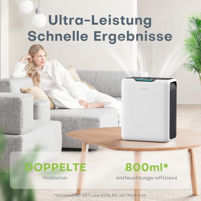Електричний осушувач повітря CONOPU 3000 мл з автоматичним відтаванням та тихим режимом (30 дБ)