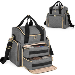 Організатор для косметики Luxja - жіноча косметичка для макіяжу, подорожей (сірий)