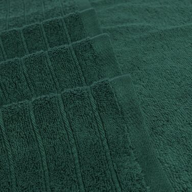 Набір рушників Tens Towels 8 предметів: 2 великі банні рушники, 2 рушники для рук, 4 серветки, 100% бавовна, гігроскопічні та швидкосохнучі, колір Jäger-grün (зелений), Large