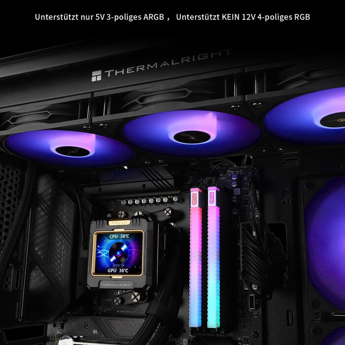 Система рідинного охолодження процесора Thermalright Frozen Warframe 360 Black ARGB з 2.4